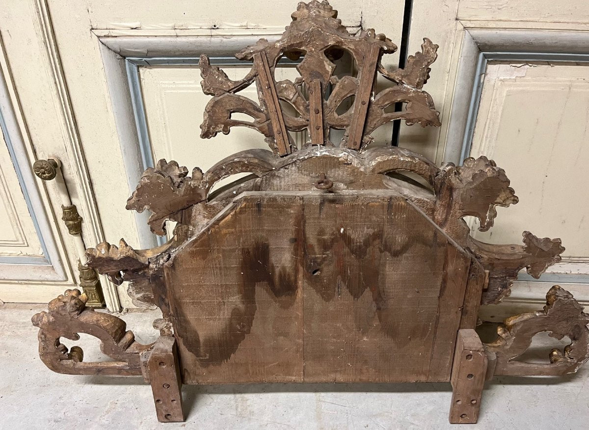 19th Century Gilded Wooden Mirror Pediment-photo-3