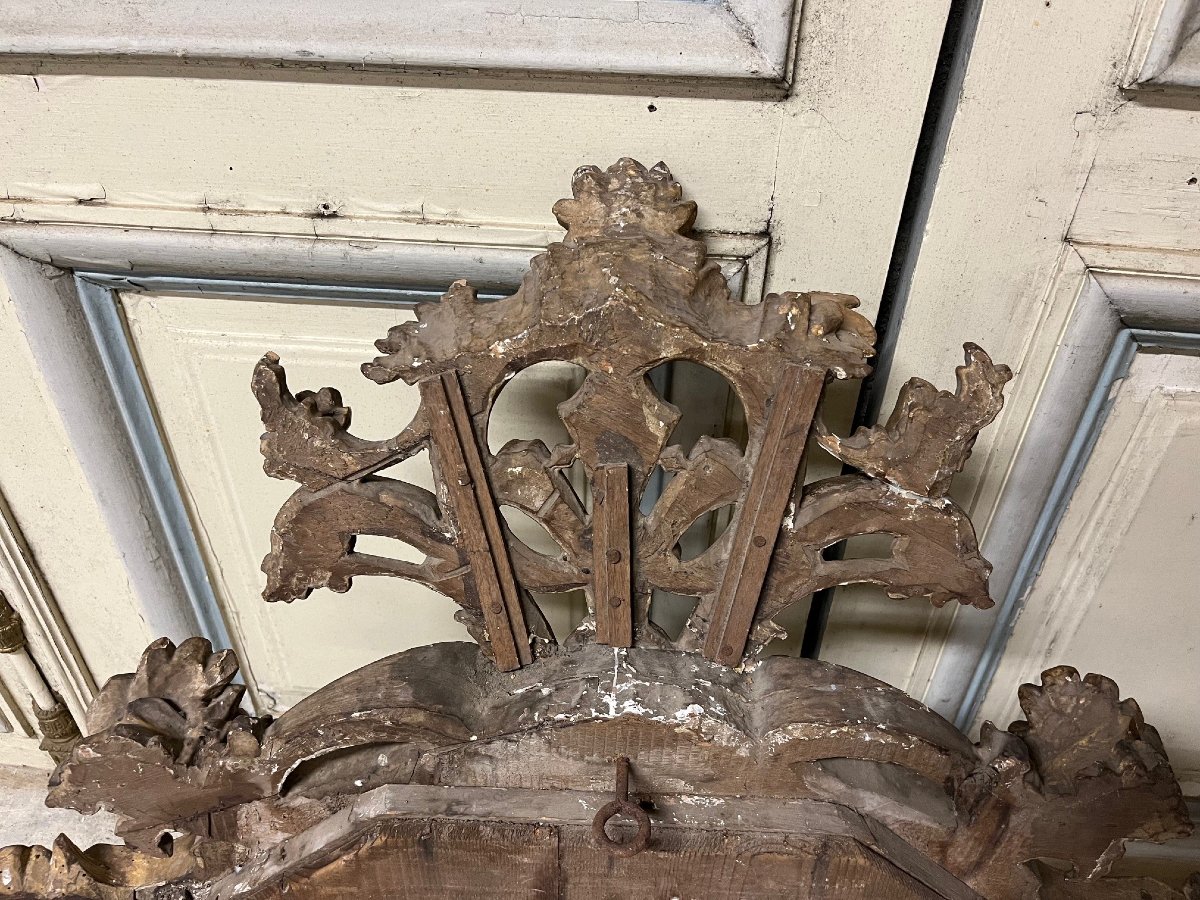 19th Century Gilded Wooden Mirror Pediment-photo-4