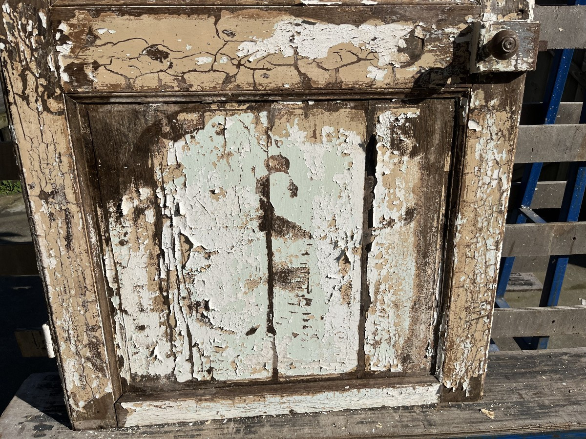 18th Century Painted Oak Communication Door-photo-2