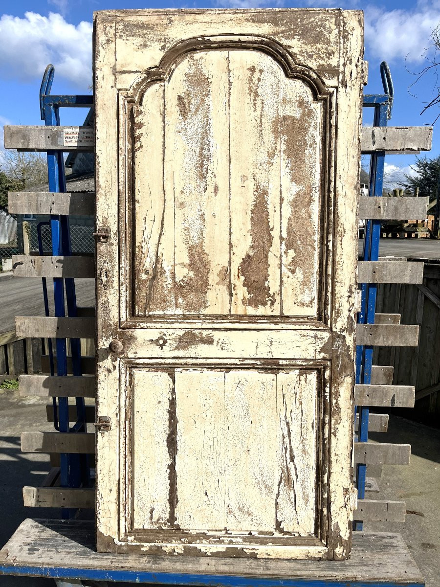 18th Century Painted Oak Communication Door-photo-1