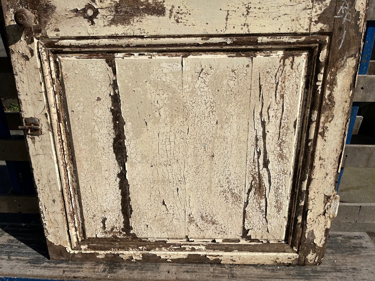 18th Century Painted Oak Communication Door-photo-2