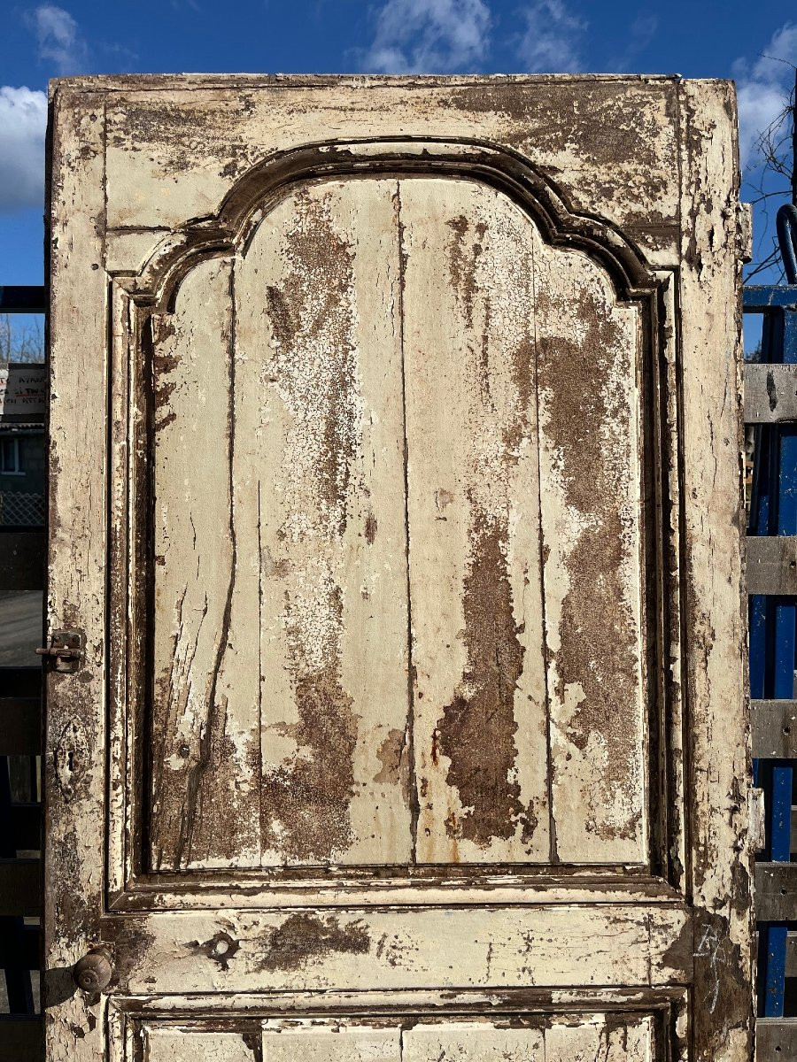 18th Century Painted Oak Communication Door-photo-3