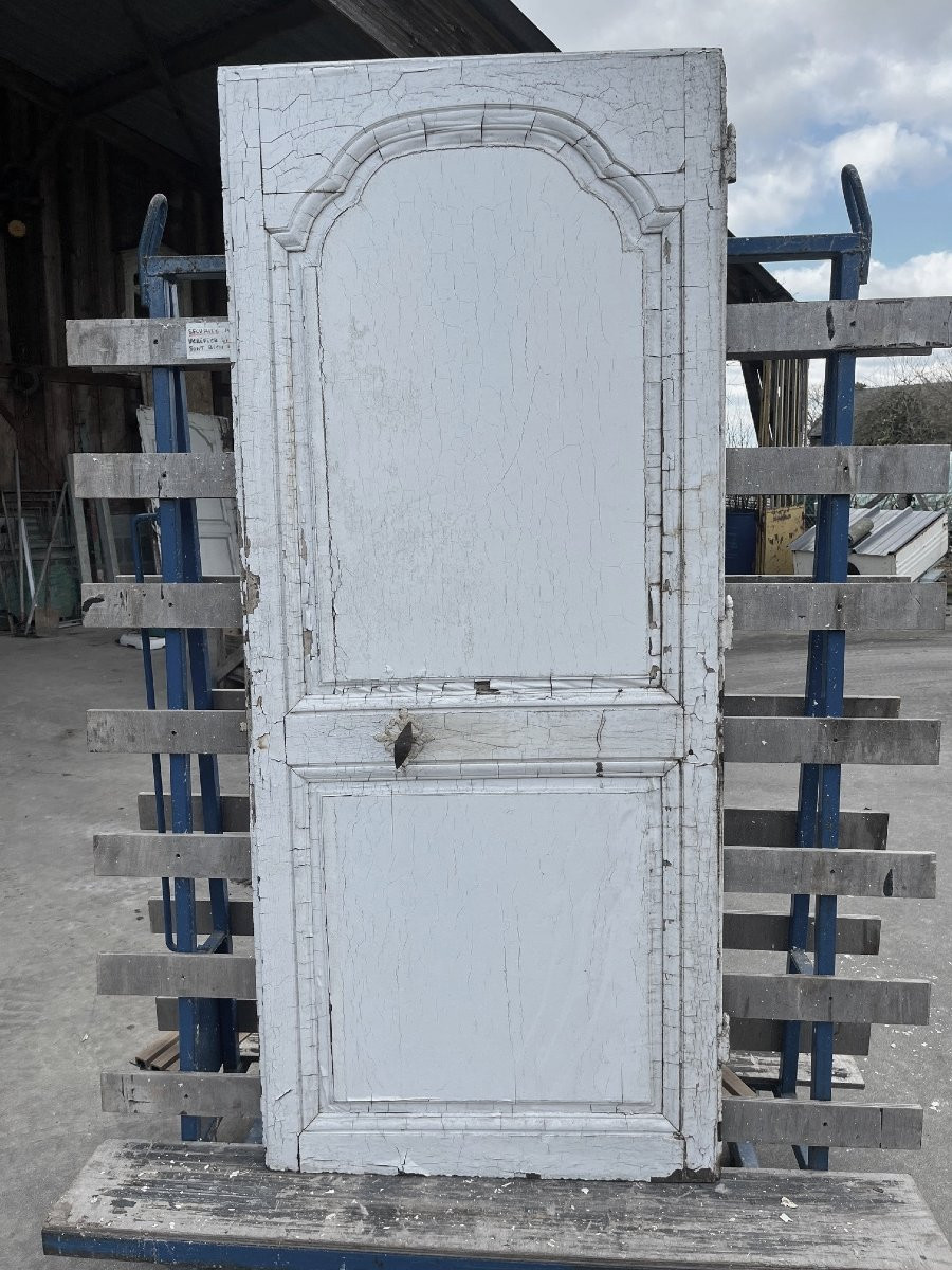 18th Century Painted Oak Communication Door-photo-2