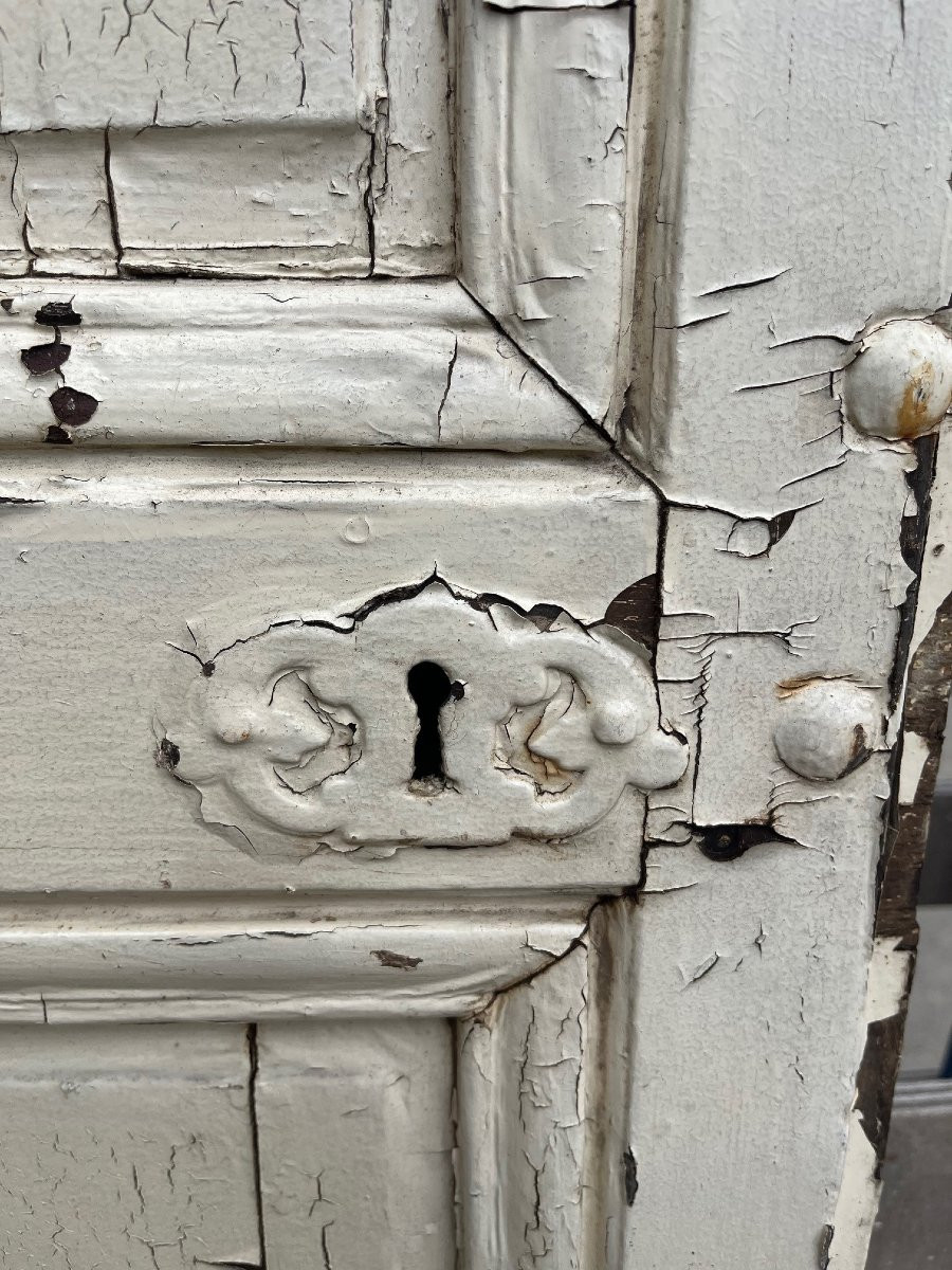 18th Century Painted Oak Communication Door-photo-1