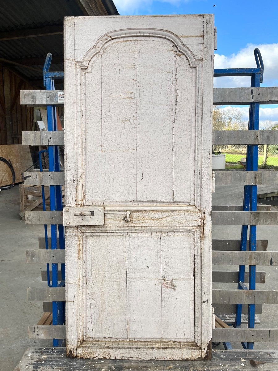 18th Century Painted Oak Communication Door-photo-2