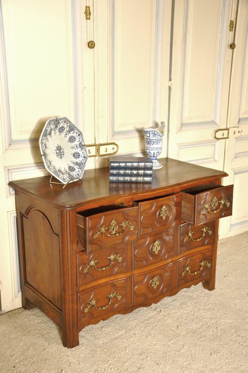 Commode Parisienne En Noyer époque 18e Siècle-photo-2