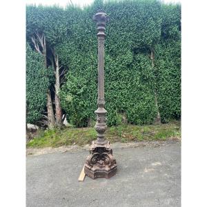 19th Century Cast Iron Staircase Lamp 