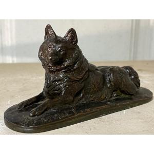 Bronze "shepherd Dog" Signed E. Frémiet (1824-1910)