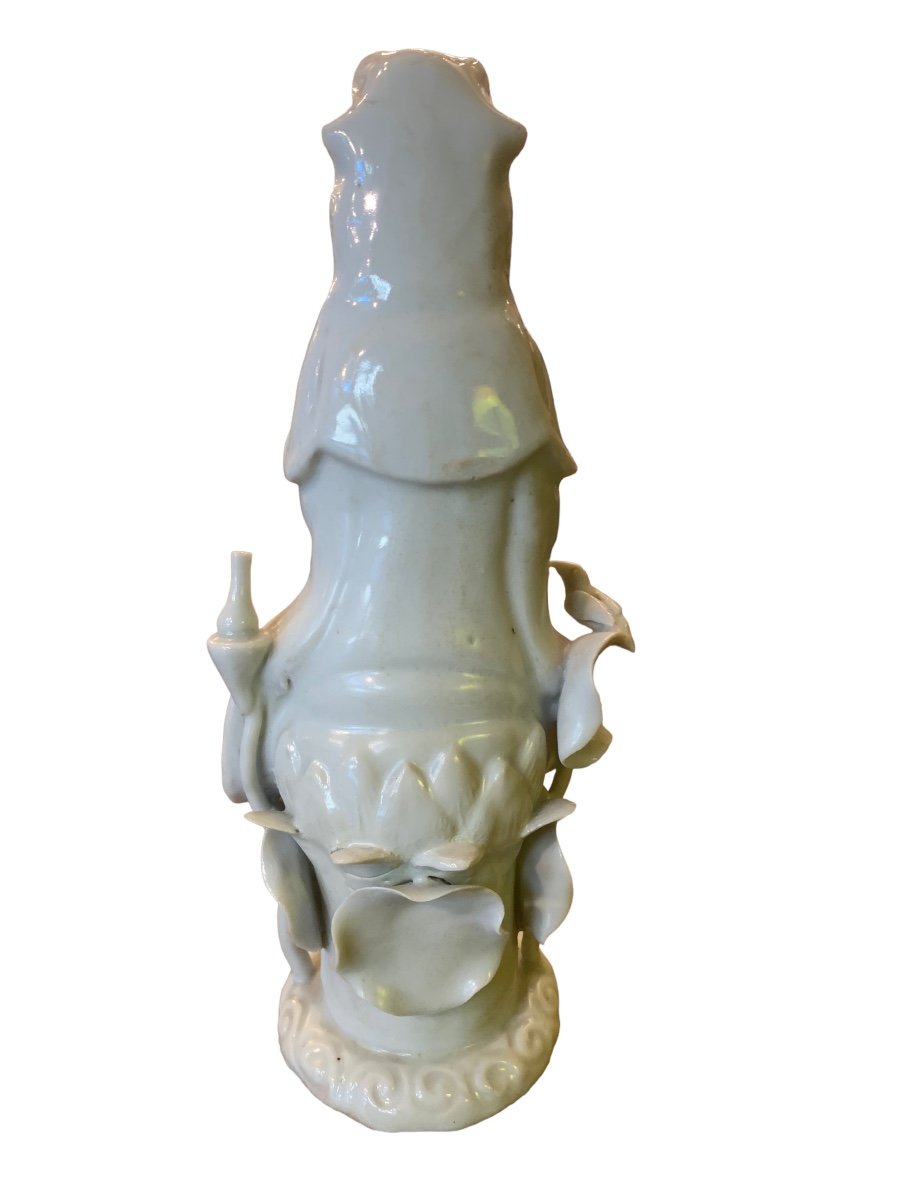 Guanyin Kwan-yin Quanyin Blanc De Chine En Porcelaine-photo-3