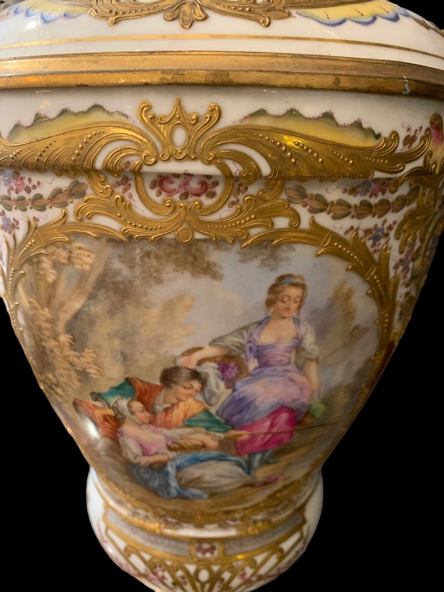 Très Importants Paire De Vases En Porcelaine De Sèvres Blanc,  Signé"-photo-7