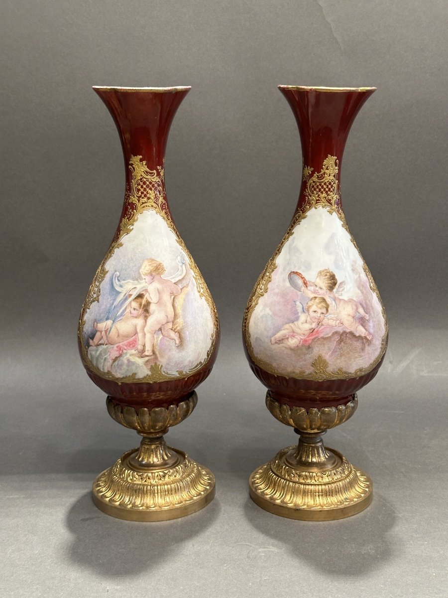 Paire De Vases En Porcelaine De Sèvres -photo-2
