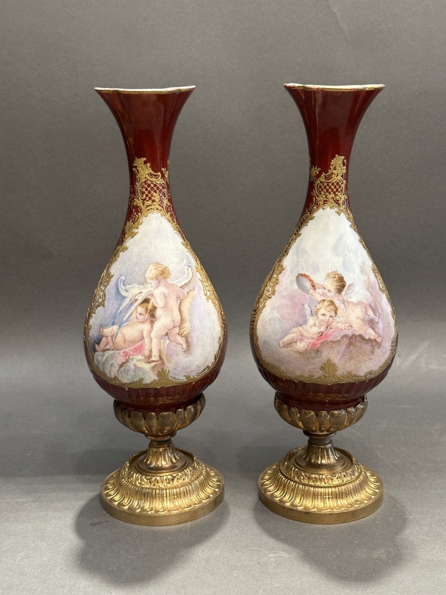 Pair Of Sèvres Porcelain Vases 