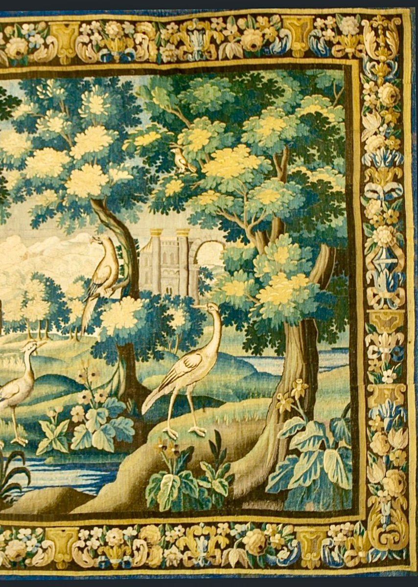 Grande Tapisserie d'Aubusson Du XVIIIe Siècle – Oiseaux-photo-4