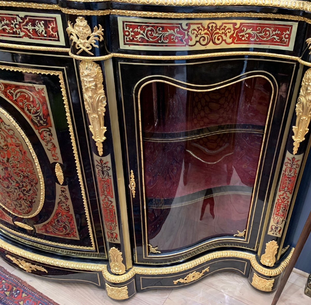 A Boulles Marquetry Sideboard-photo-4