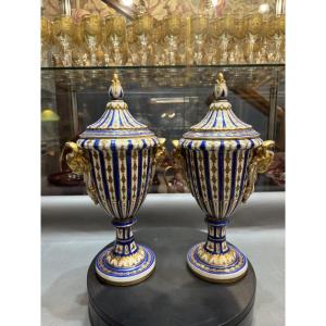 Paire De Vases En Porcelaine De Sèvres 