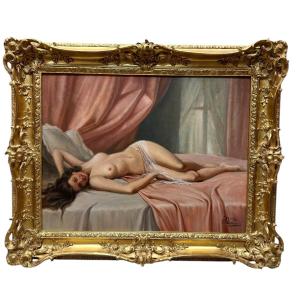 Huile Sur Toile Femme Nue 