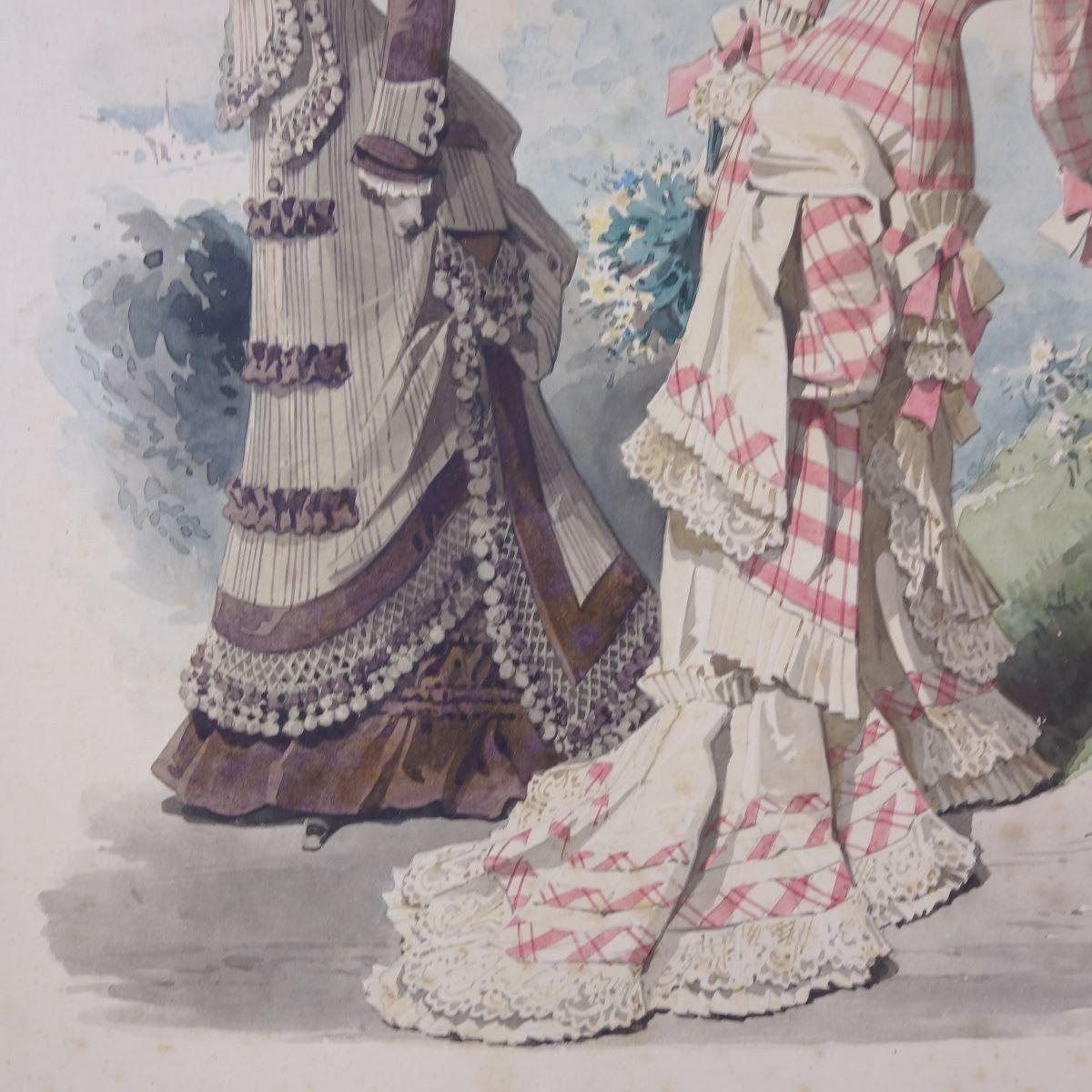     Émile PRÉVAL  •  aquarelle originale illustration journal des demoiselles ou des dames •  planche 1343 B-photo-1