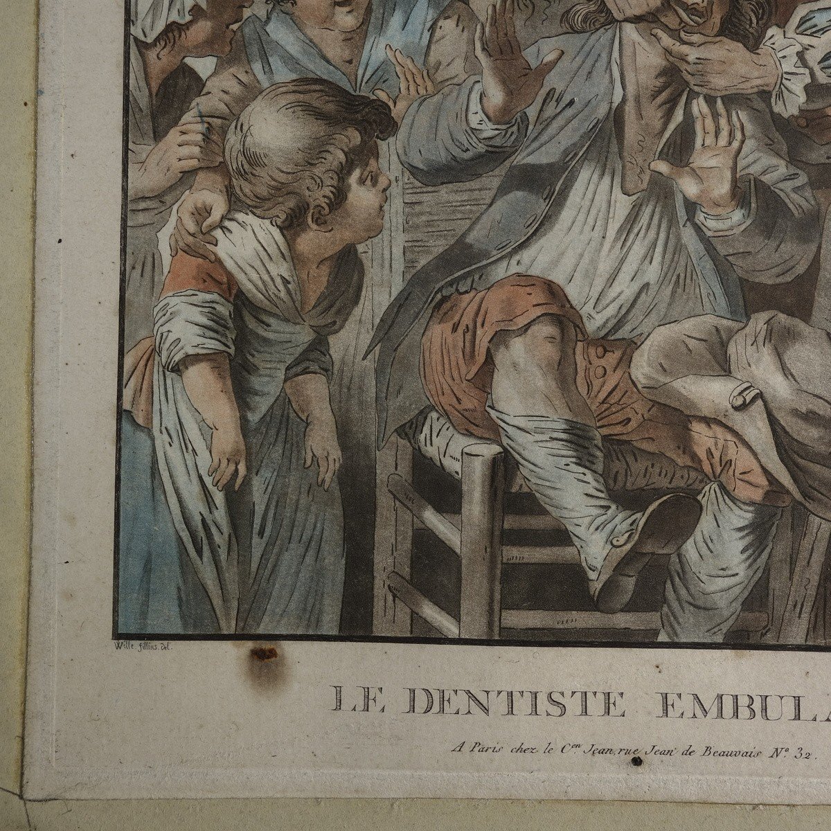 Pierre-alexandre Wille (paris 1748 - 1821) Le Dentiste Embulant Estampe XVIIIe Jean De Beauvais-photo-4