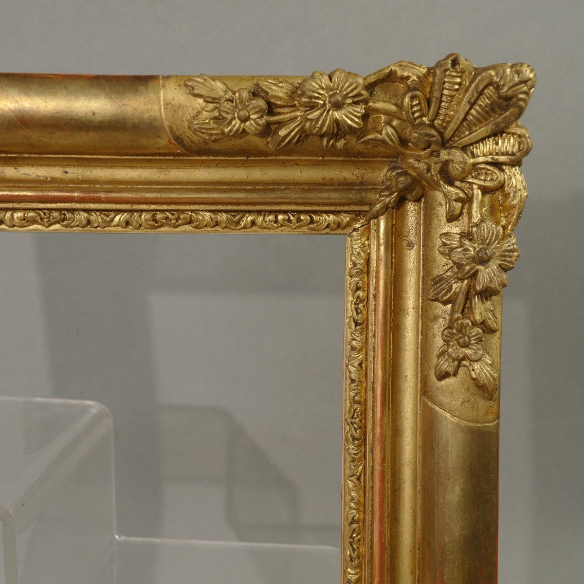 Small Golden Wood Frame Napoleon III Period Rabbet: 23 X 17.5 Cm-photo-3