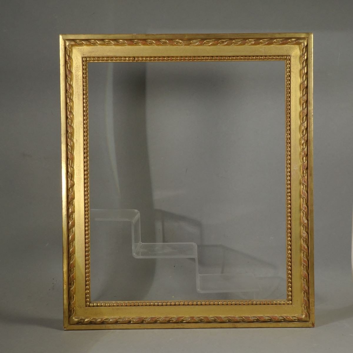 Frame First Half 19th Century Golden Leaf Gold Ribbon And Row Of Pearls Louis XVI Style