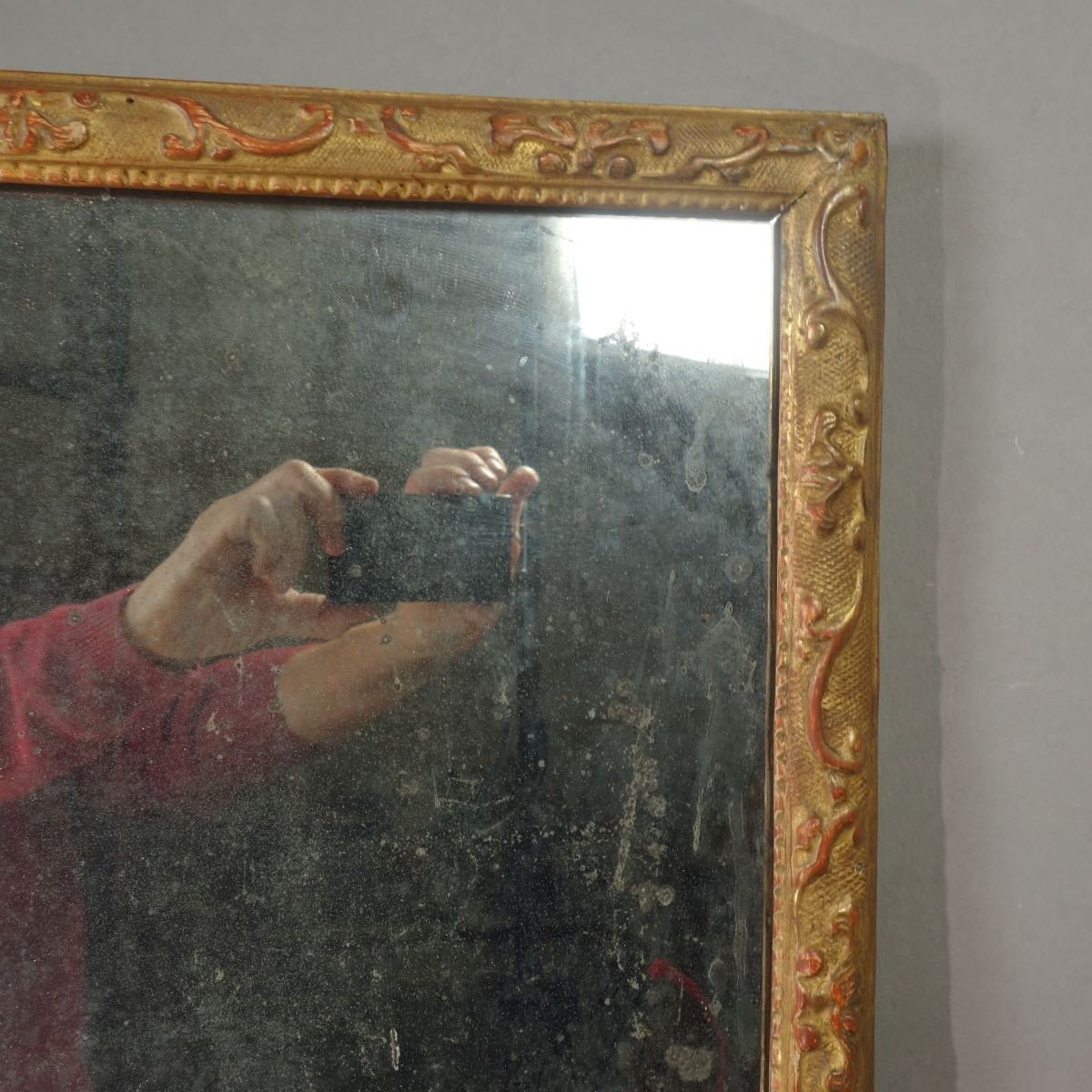 18th Century Mercury Mirror Bérain Baguette Format:-photo-1