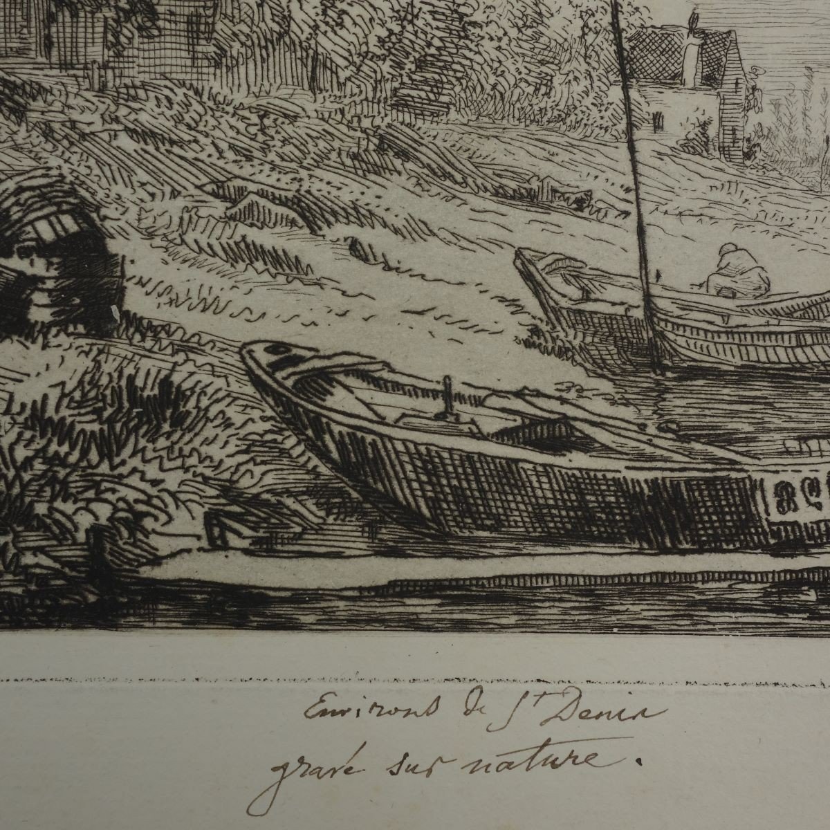 Taiee Alfred (1820-1880) Around St Denis Etching Countersigned Dedicated Doctor Gachet -photo-1