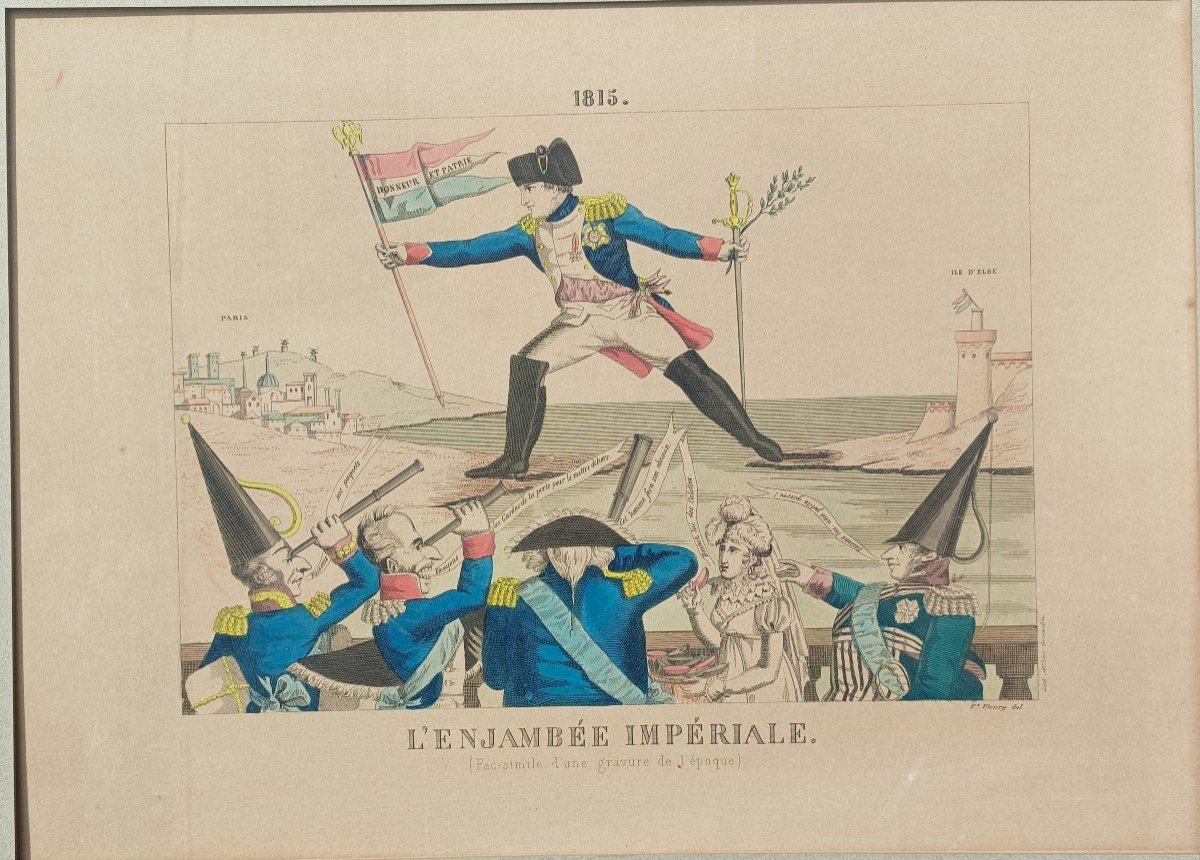 Enjambée Impériale 1815 Fac Dimile d'Une Gravure De l'époque Fleury Del Napoléon 