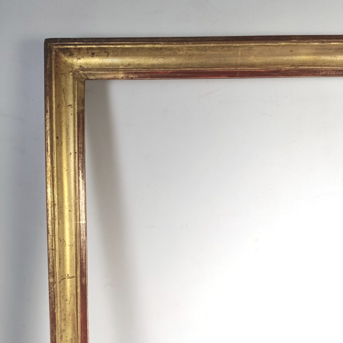 Baguette Frame Late 18th Century Golden Wood Rabbet: 30.5 X 37.5 Cm-photo-2