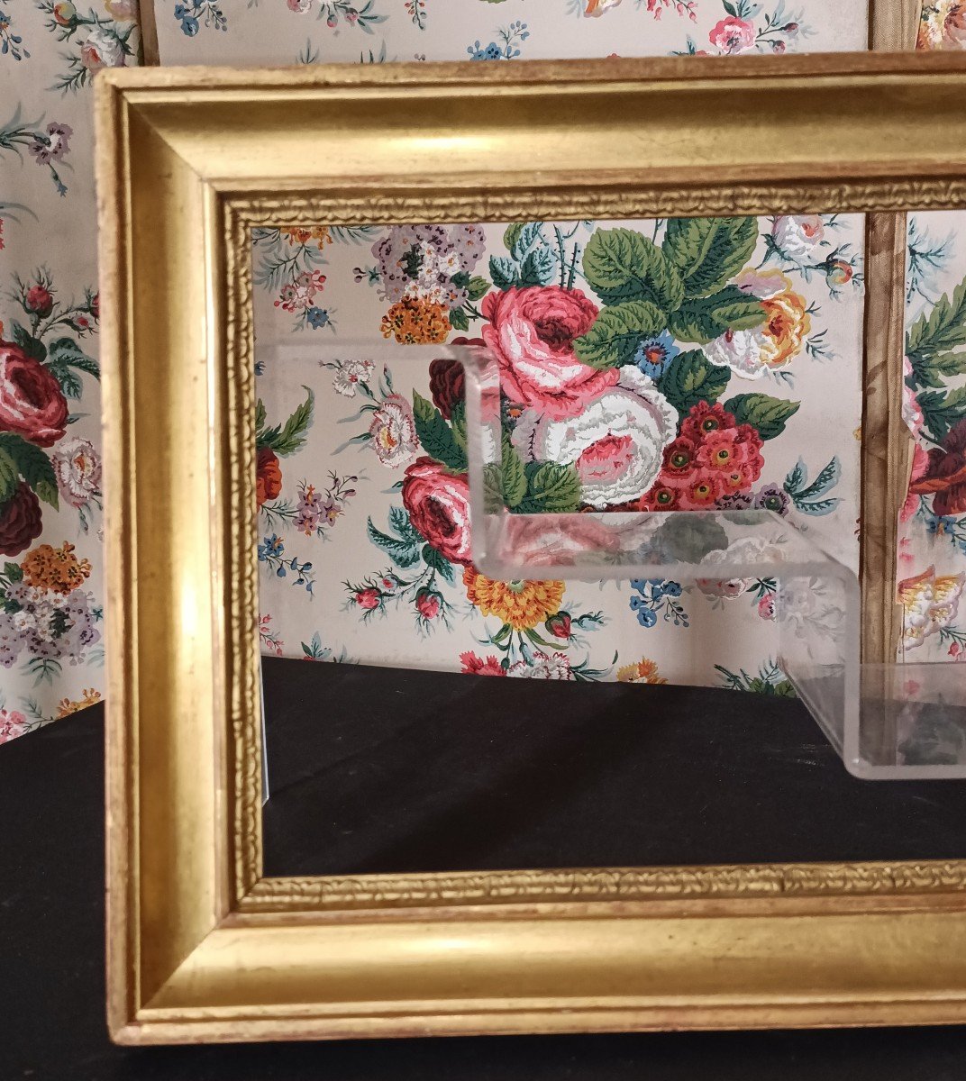 Small 19th Century Golden Wood Frame-photo-2