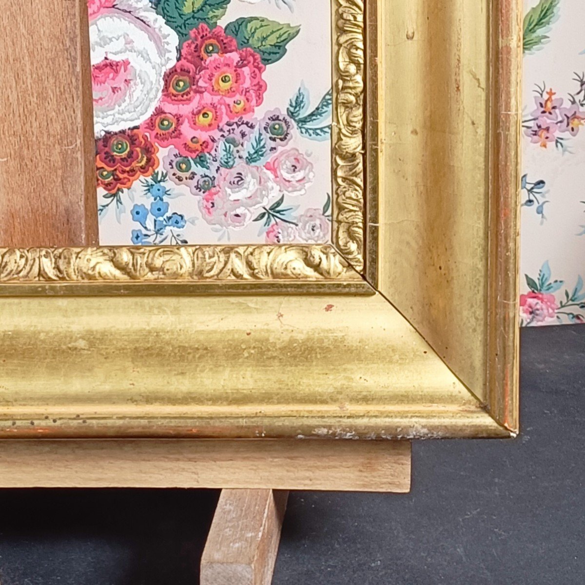 Gilded Wood Frames Louis Philippe 19th Century Rabbet: 22.5 X 27.5 Cm -photo-3