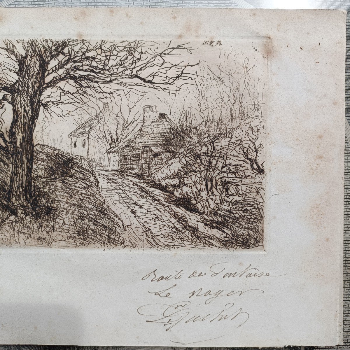 Paul Van Ryssel [docteur Paul Gachet] - (1828-1909)- "le Vieux Noyer Route De Pontoise  "-photo-3