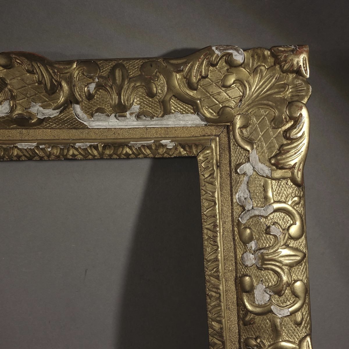 Berain Frame 18th Louis XIV Golden Wood Rabbet: 45 X 35 Cm-photo-3