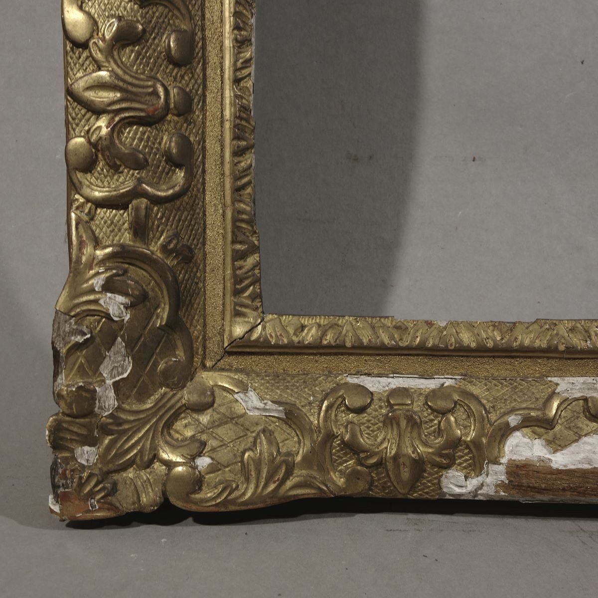 Berain Frame 18th Louis XIV Golden Wood Rabbet: 45 X 35 Cm-photo-4