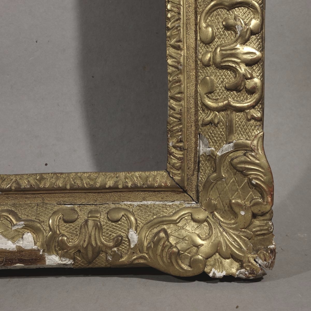 Berain Frame 18th Louis XIV Golden Wood Rabbet: 45 X 35 Cm-photo-3