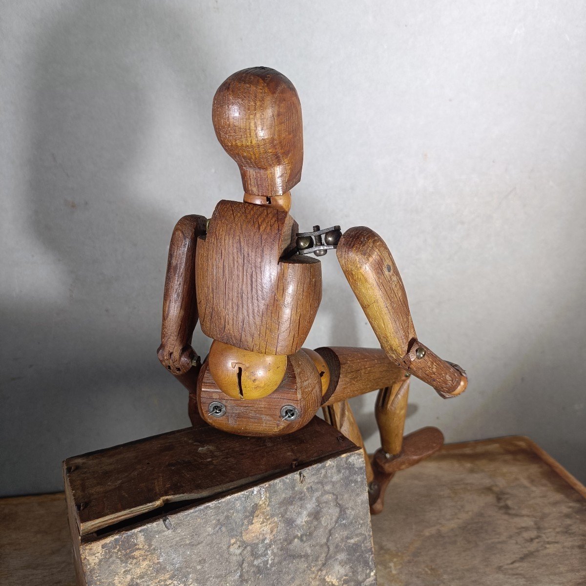 Painter's Mannequin 20th Century Carved Wood Oak And Boxwood 35 Cm-photo-1