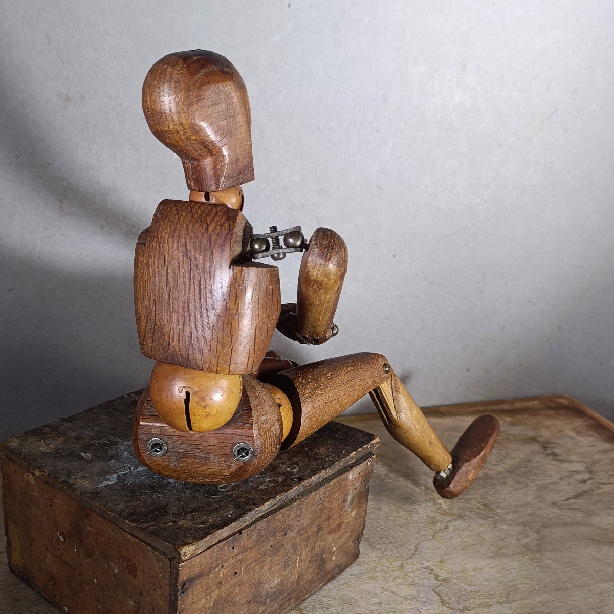 Painter's Mannequin 20th Century Carved Wood Oak And Boxwood 35 Cm-photo-3