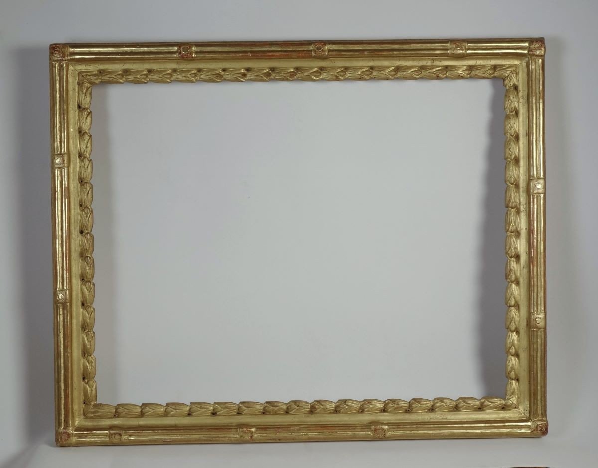 18th Century Gilded Wood Frame Rebate: 35 X 44.5 Cm-photo-7