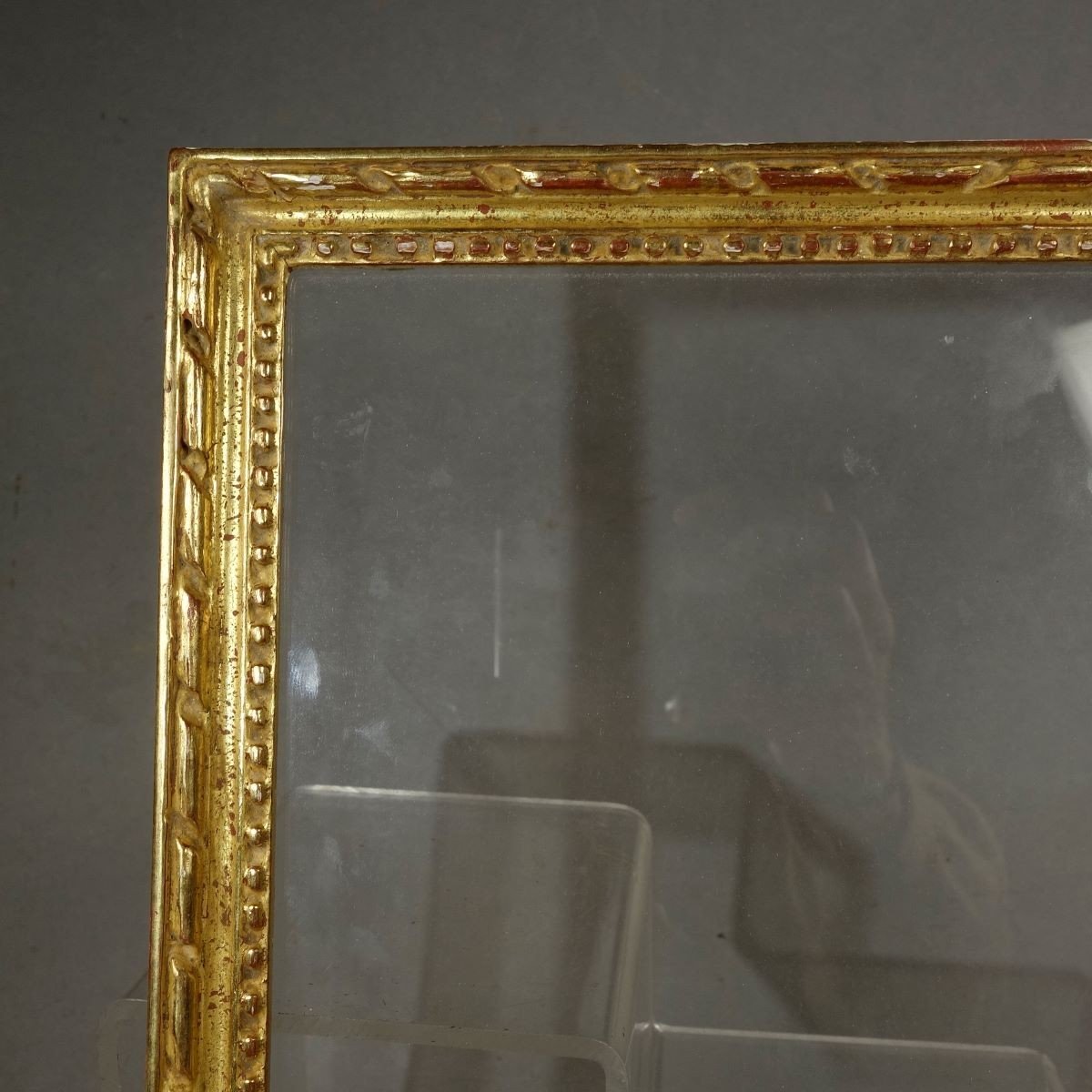 Small Baguette Frame 18th Century Style Gilded Wood 20th Century Rebate: 29.5 X 22.5 Cm-photo-2