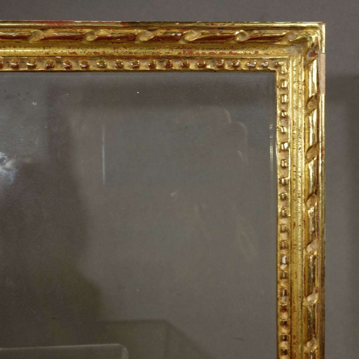 Small Baguette Frame 18th Century Style Gilded Wood 20th Century Rebate: 29.5 X 22.5 Cm-photo-3