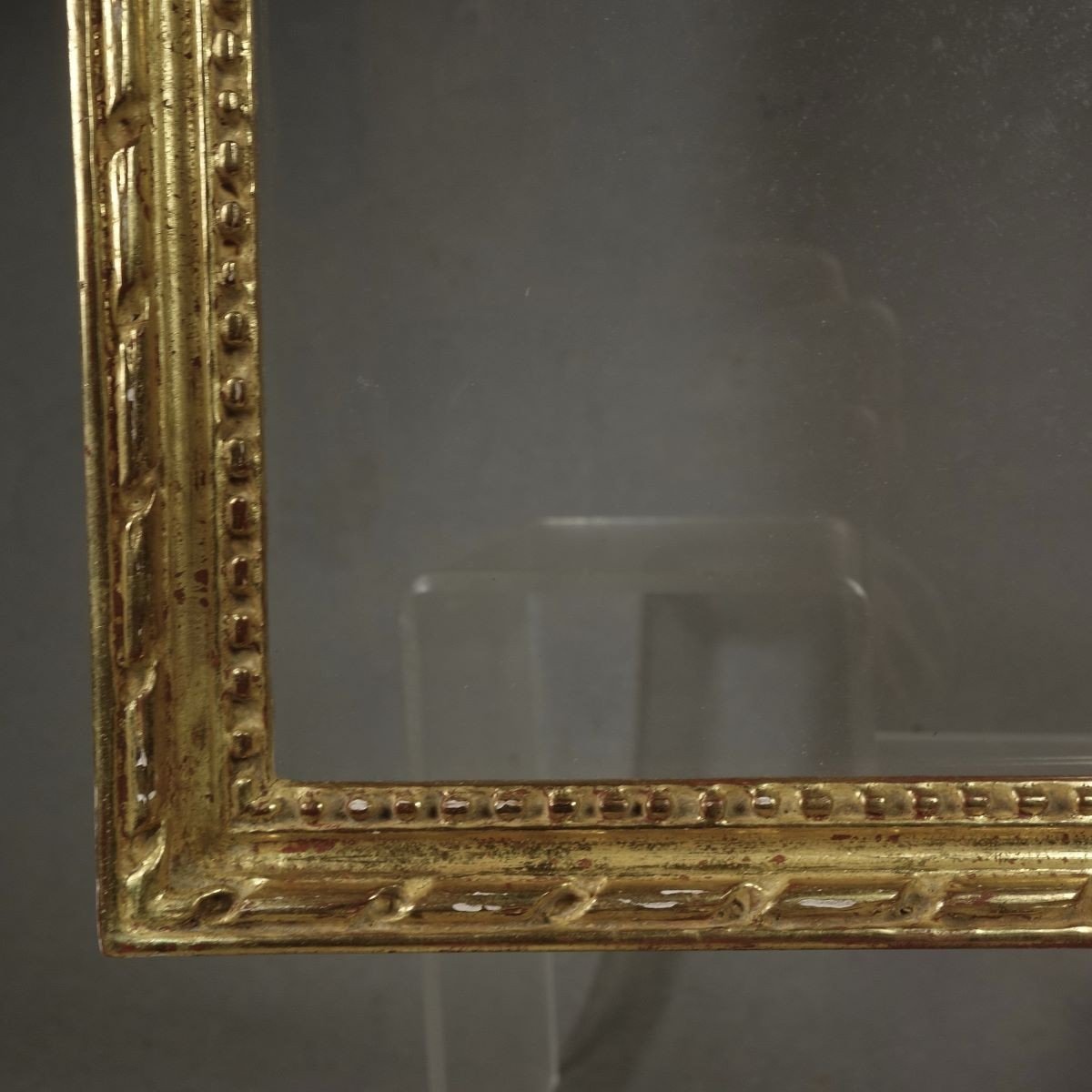 Small Baguette Frame 18th Century Style Gilded Wood 20th Century Rebate: 29.5 X 22.5 Cm-photo-4