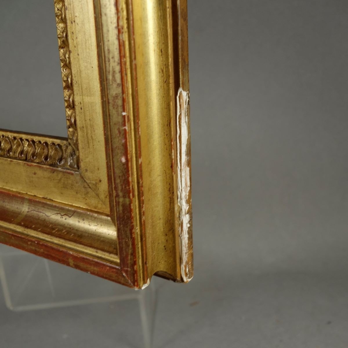 Gilded Wood Frame, Late 19th Century, Rebate: 30 X 45 Cm-photo-2