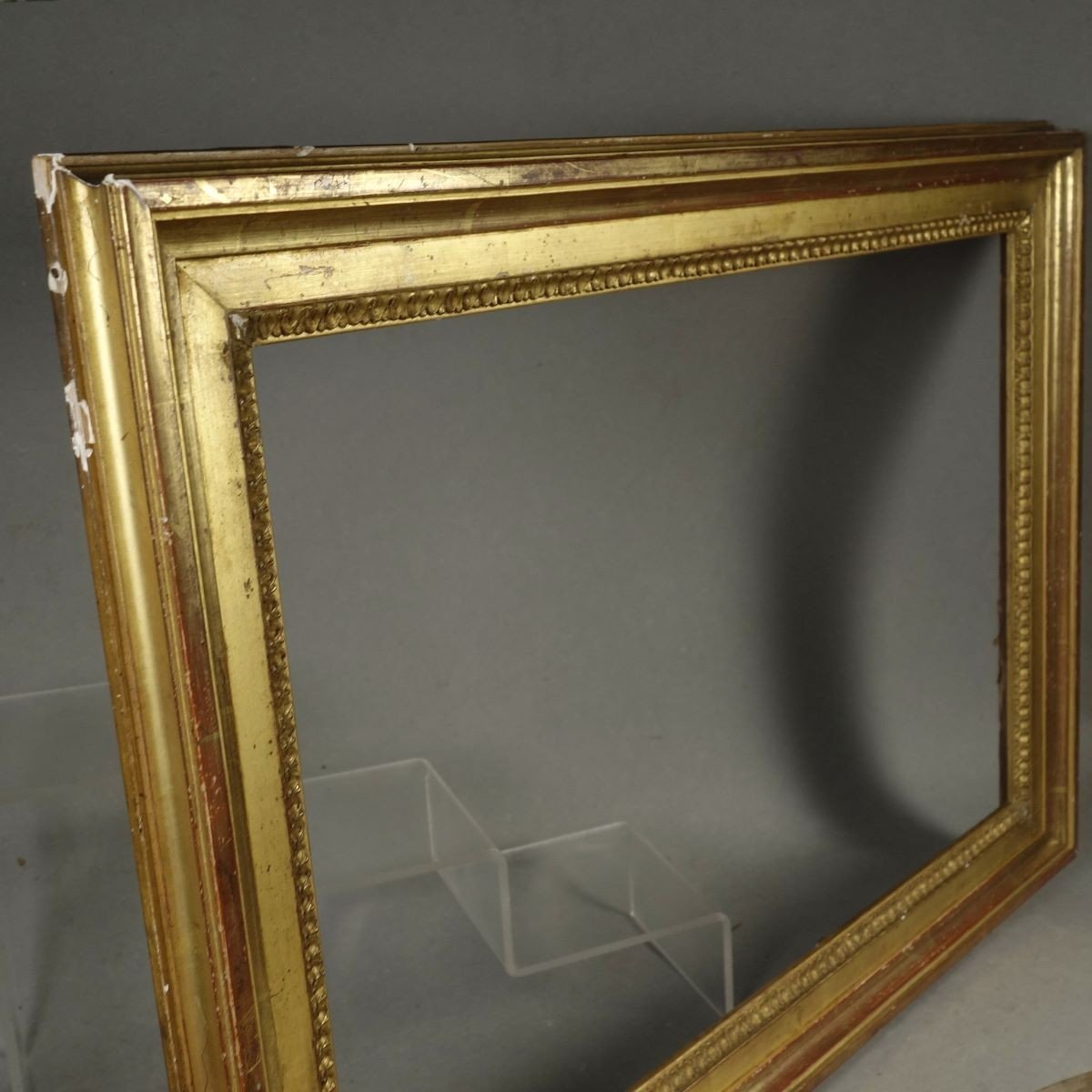 Gilded Wood Frame, Late 19th Century, Rebate: 30 X 45 Cm-photo-4