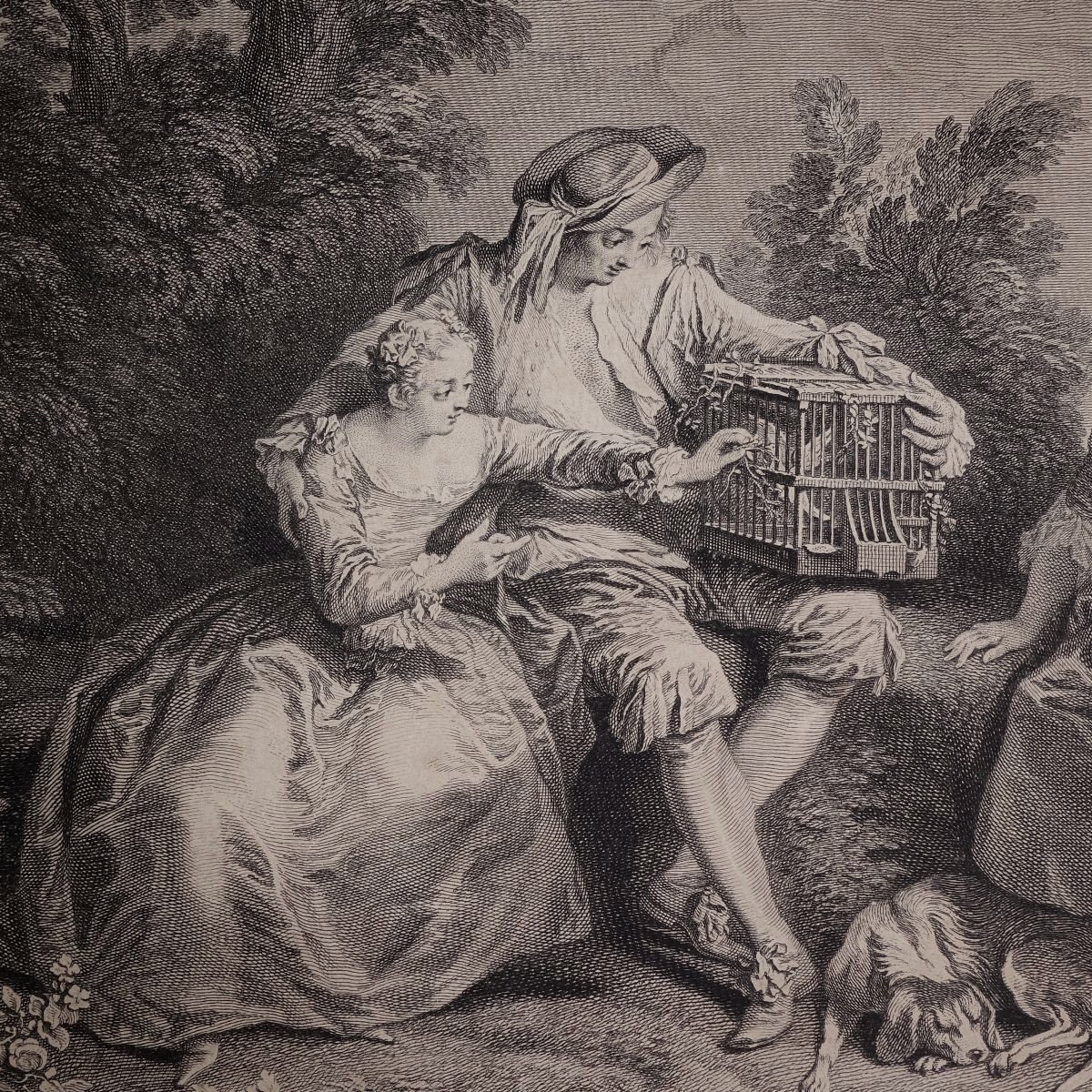 The Loves Of The Bocage, Nicolas De Larmessin (iii) 18th Century Print -photo-4