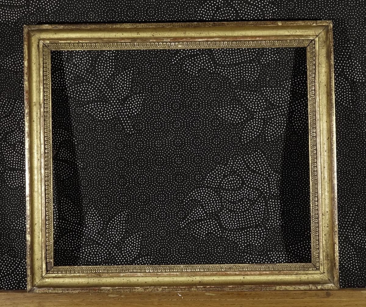 Small Frame Early 19th Century Wood Stucco Gilded Rebate: -photo-2