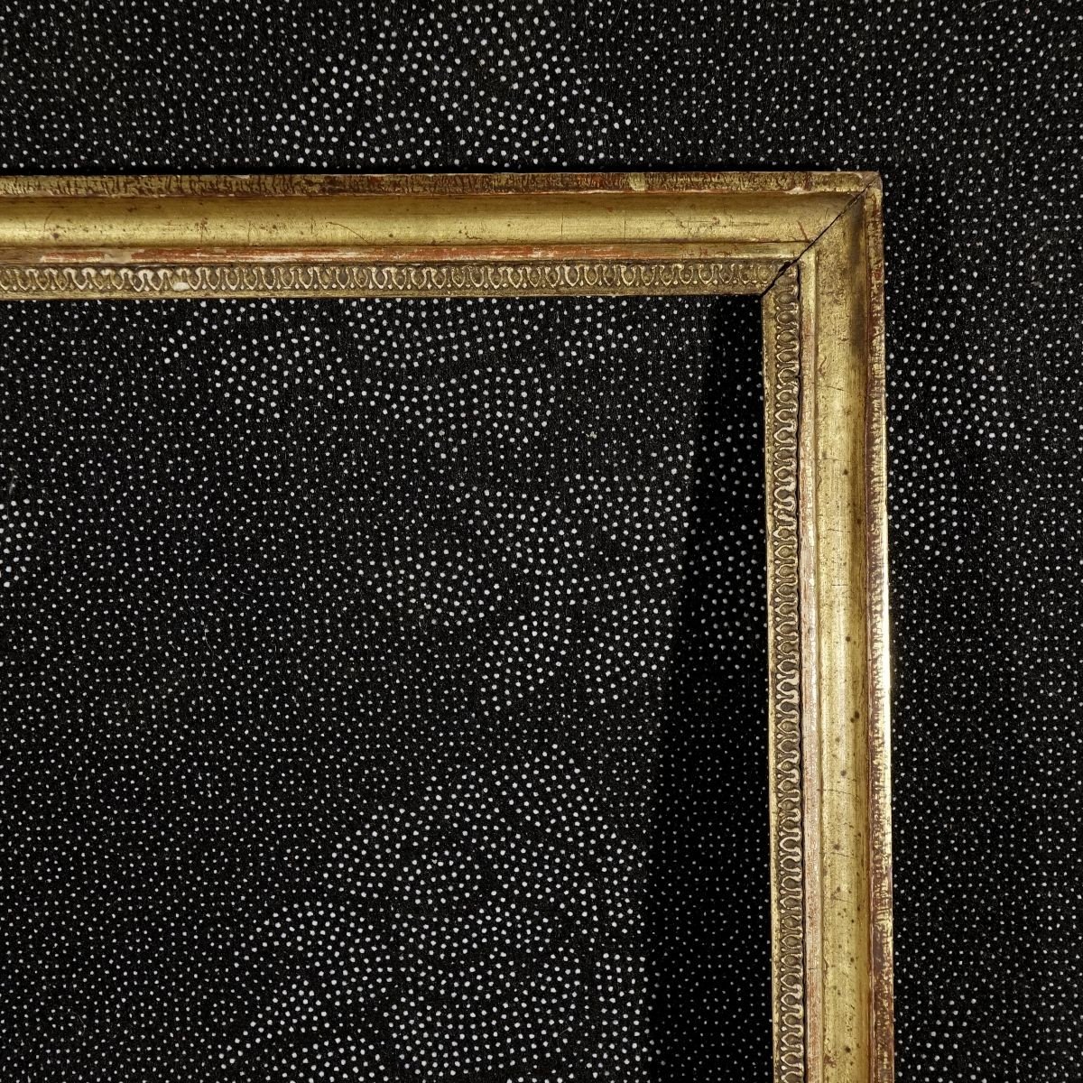 Small Frame Early 19th Century Wood Stucco Gilded Rebate: -photo-3