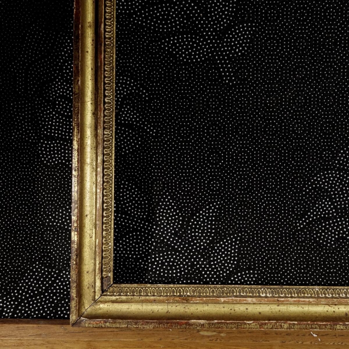 Small Frame Early 19th Century Wood Stucco Gilded Rebate: -photo-4