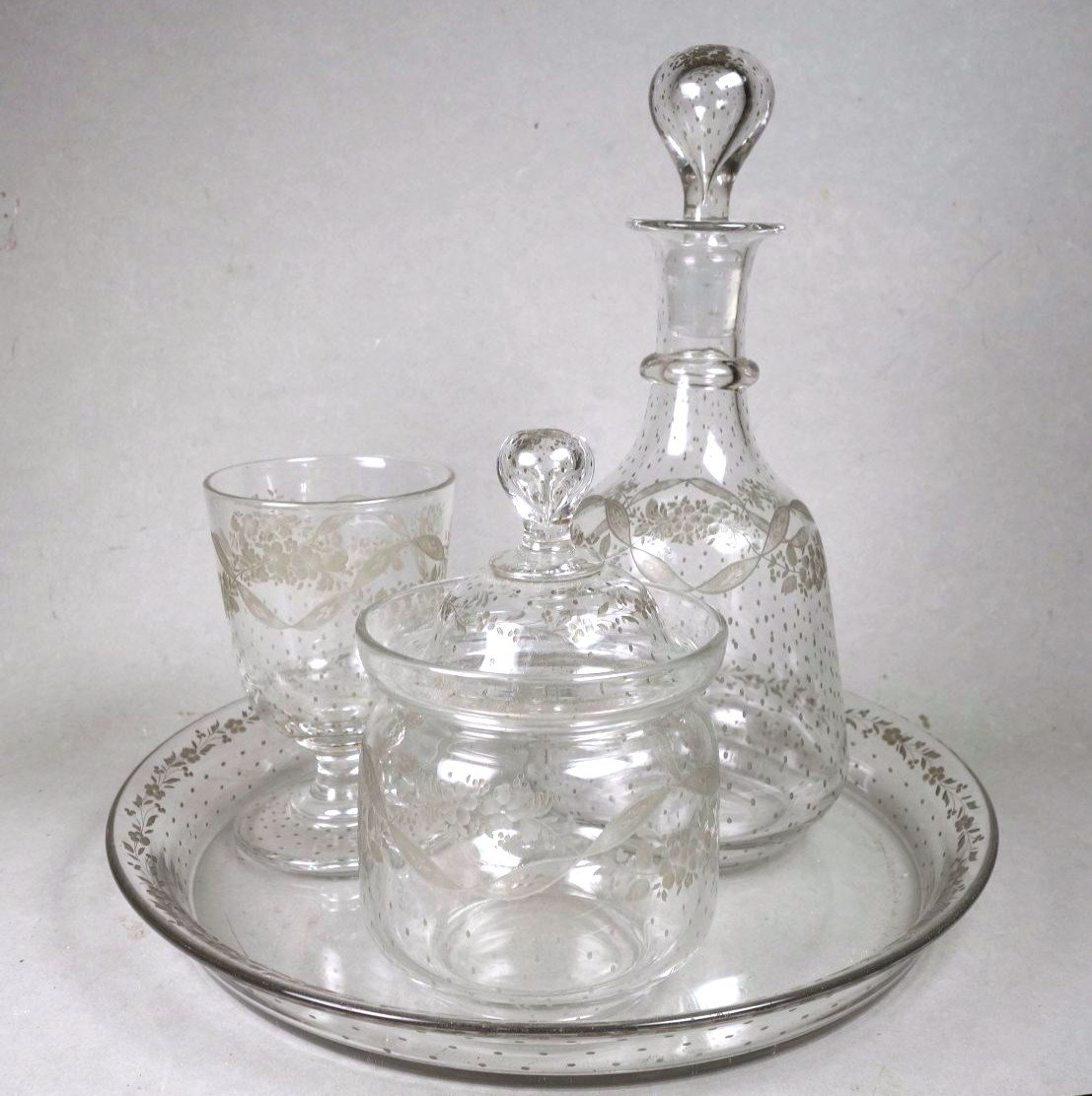 Baccarat 19th Century Engraved Crystal Night Service-photo-4