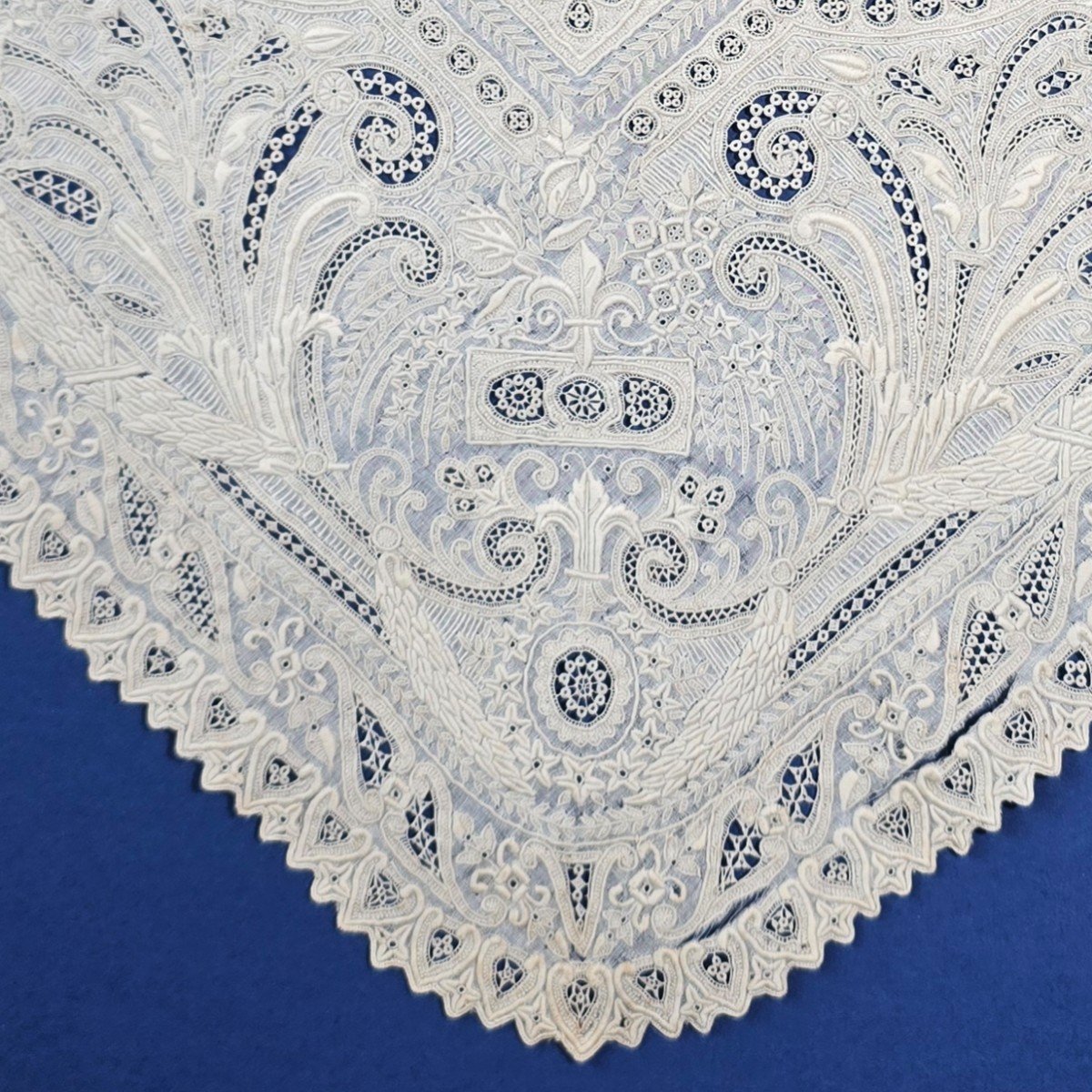 19th Century Count's Crown Wedding Handkerchief-photo-1