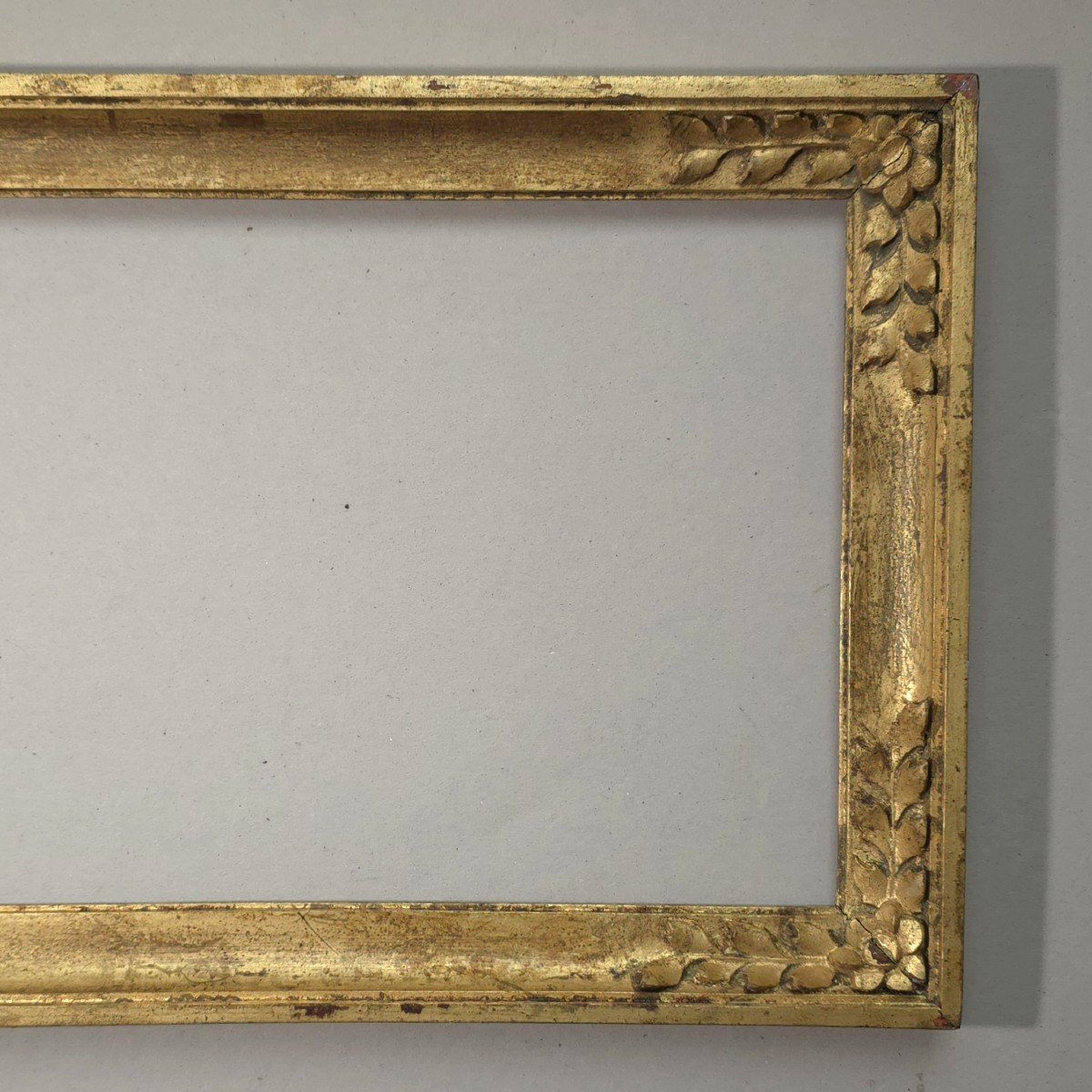 Art Deco Carved Wood Frame Rebate: 23 X 39 Cm-photo-3