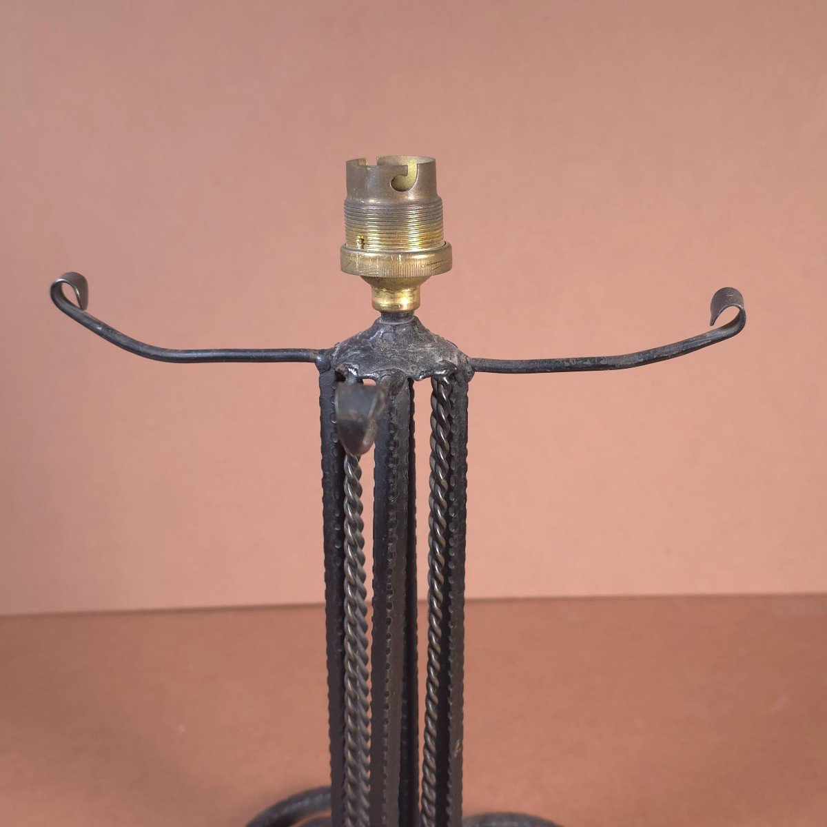 Art-deco Wrought Iron Lamp Base-photo-1